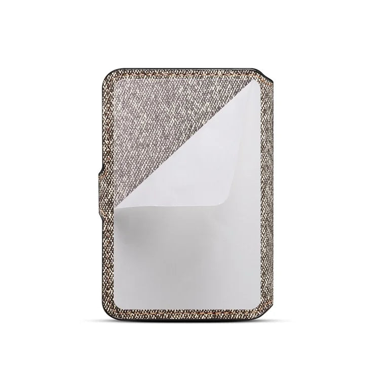 Color Matching Adhesive Card Holder for Mobile Phones Leather Card Bag with Kickstand