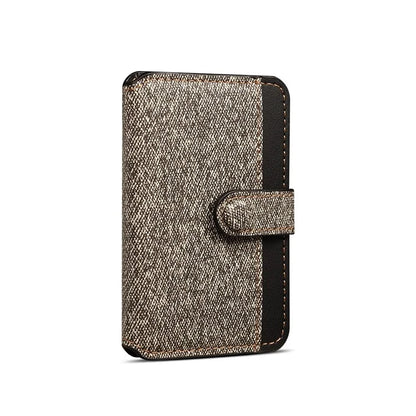 Color Matching Adhesive Card Holder for Mobile Phones Leather Card Bag with Kickstand
