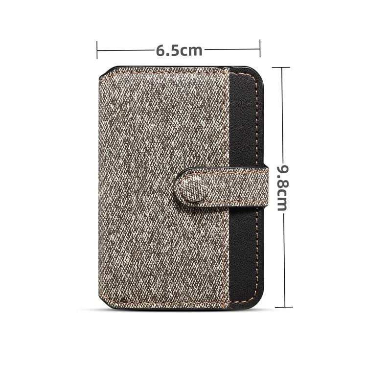 Color Matching Adhesive Card Holder for Mobile Phones Leather Card Bag with Kickstand