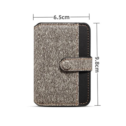 Color Matching Adhesive Card Holder for Mobile Phones Leather Card Bag with Kickstand