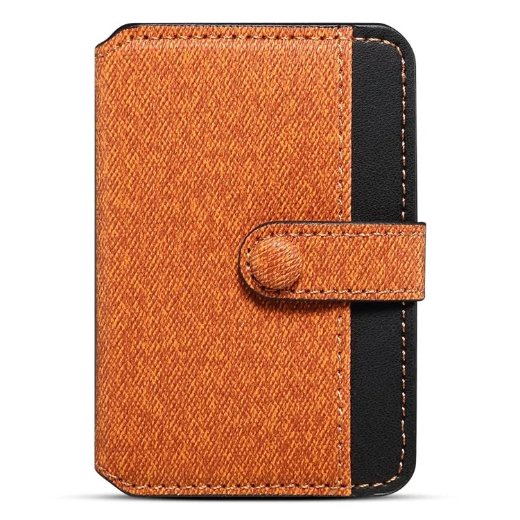 Color Matching Adhesive Card Holder for Mobile Phones Leather Card Bag with Kickstand