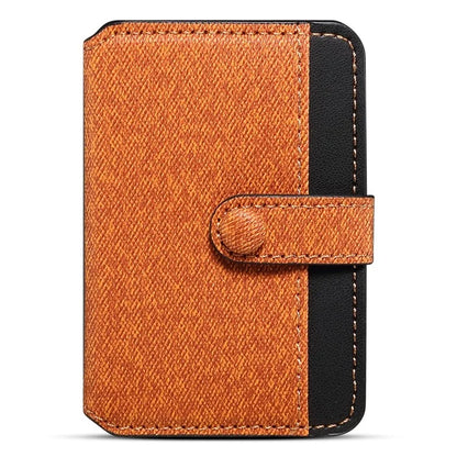 Color Matching Adhesive Card Holder for Mobile Phones Leather Card Bag with Kickstand