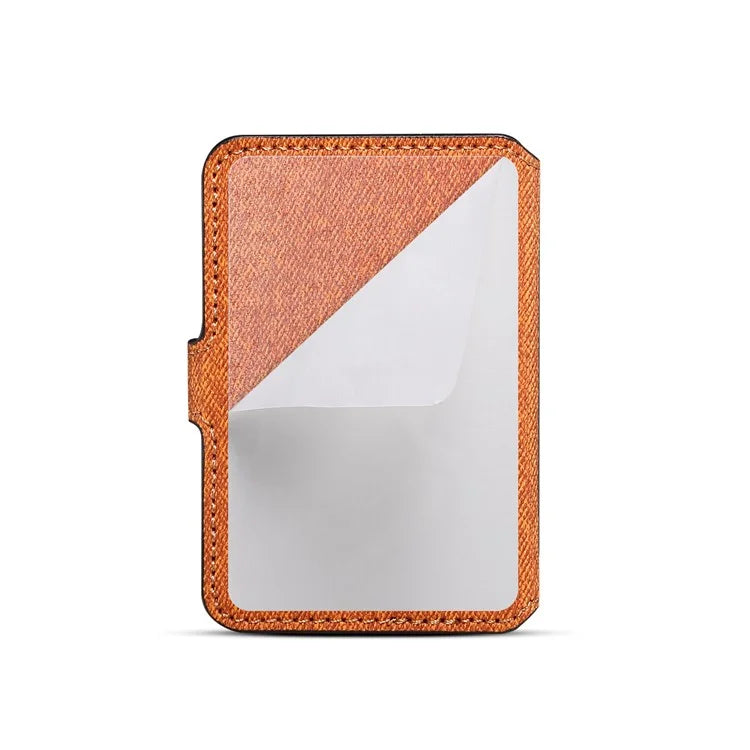 Color Matching Adhesive Card Holder for Mobile Phones Leather Card Bag with Kickstand
