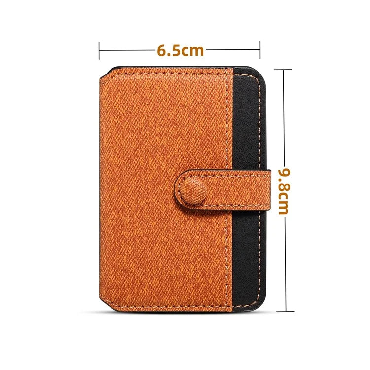 Color Matching Adhesive Card Holder for Mobile Phones Leather Card Bag with Kickstand
