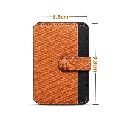 Color Matching Adhesive Card Holder for Mobile Phones Leather Card Bag with Kickstand
