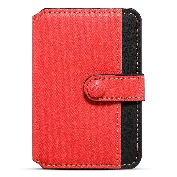 Color Matching Adhesive Card Holder for Mobile Phones Leather Card Bag with Kickstand