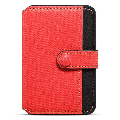 Color Matching Adhesive Card Holder for Mobile Phones Leather Card Bag with Kickstand