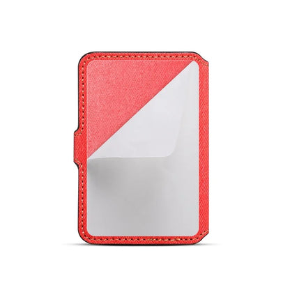 Color Matching Adhesive Card Holder for Mobile Phones Leather Card Bag with Kickstand