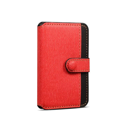 Color Matching Adhesive Card Holder for Mobile Phones Leather Card Bag with Kickstand