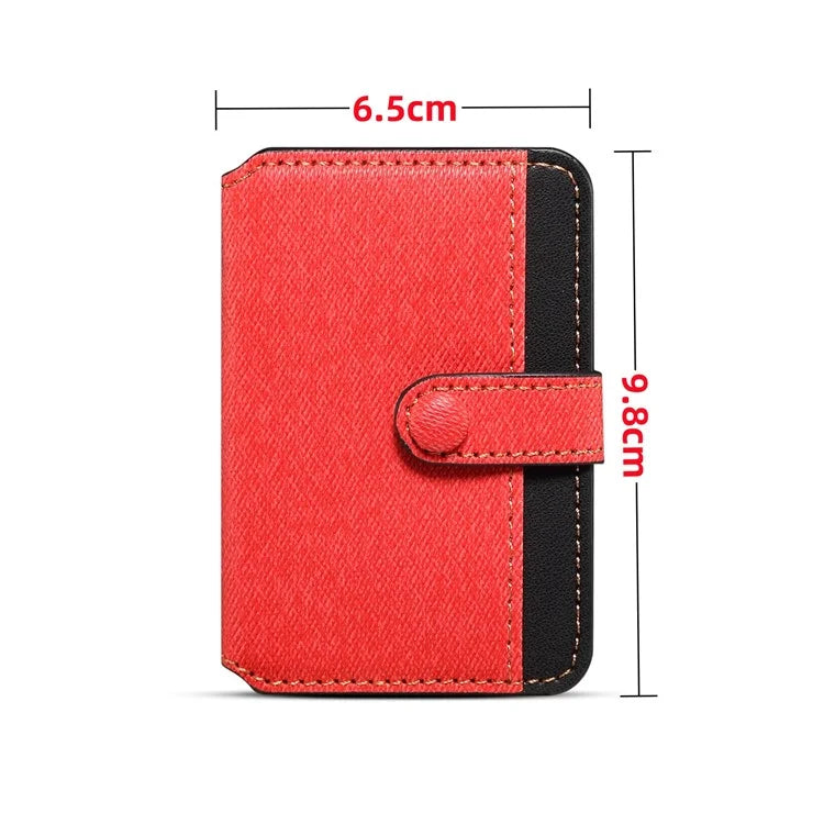 Color Matching Adhesive Card Holder for Mobile Phones Leather Card Bag with Kickstand