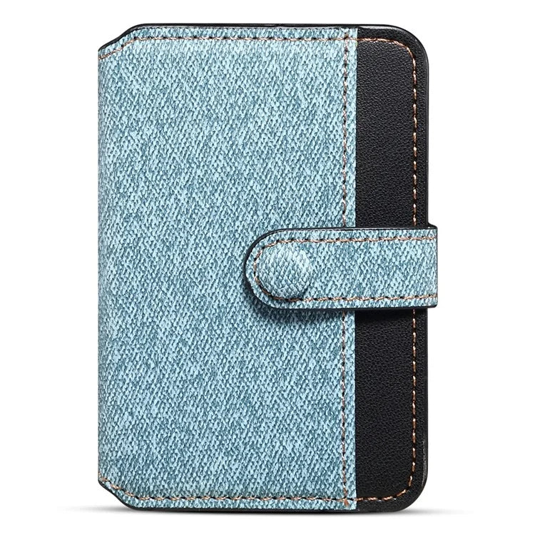 Color Matching Adhesive Card Holder for Mobile Phones Leather Card Bag with Kickstand