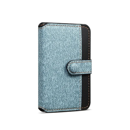 Color Matching Adhesive Card Holder for Mobile Phones Leather Card Bag with Kickstand