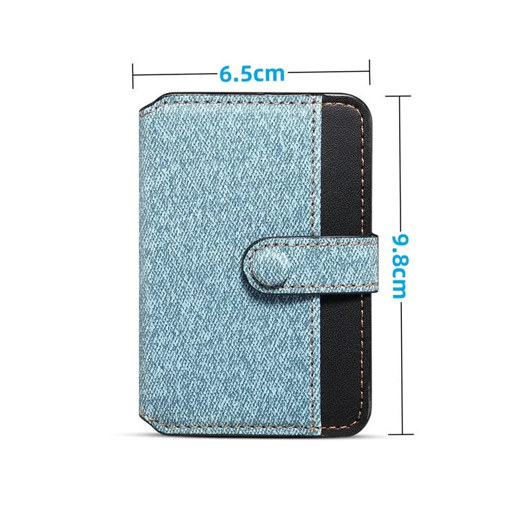 Color Matching Adhesive Card Holder for Mobile Phones Leather Card Bag with Kickstand