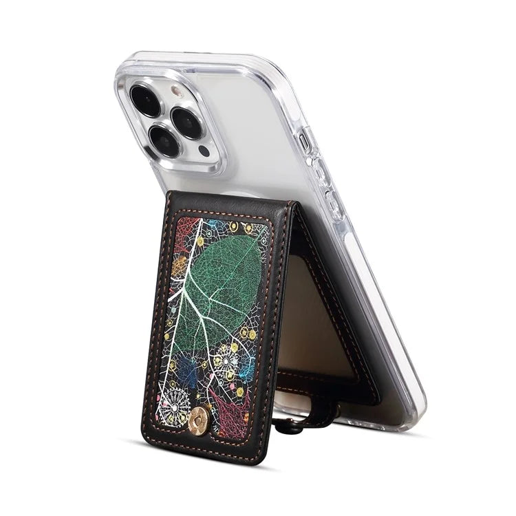 Adhesive Card Holder Kickstand RFID Blocking Credit Card Sleeves Sticker for Smartphones