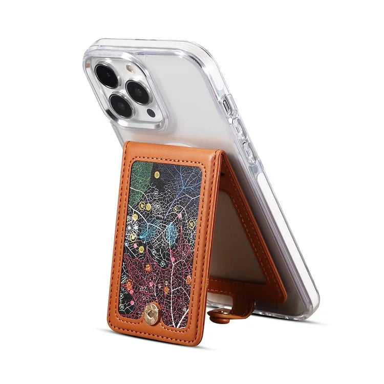 Adhesive Card Holder Kickstand RFID Blocking Credit Card Sleeves Sticker for Smartphones