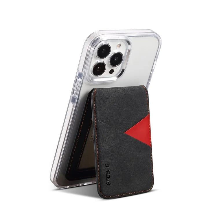 ESEBLE Magnetic Card Holder Compatible with MagSafe RFID Blocking Phone Leather Wallet Kickstand