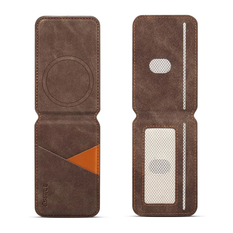 ESEBLE Magnetic Card Holder Compatible with MagSafe RFID Blocking Phone Leather Wallet Kickstand