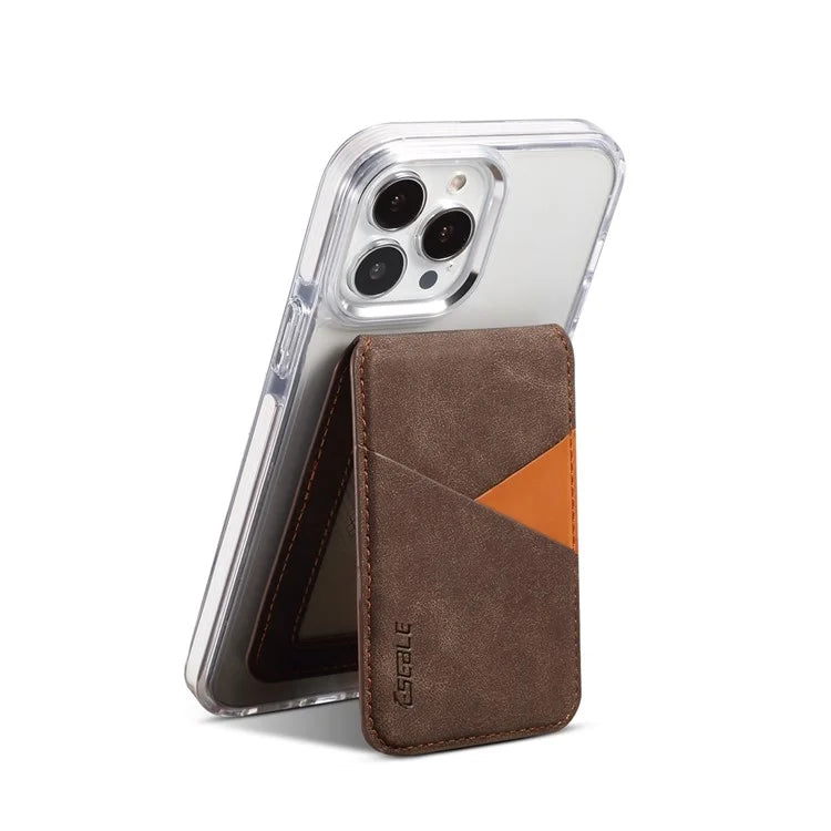 ESEBLE Magnetic Card Holder Compatible with MagSafe RFID Blocking Phone Leather Wallet Kickstand