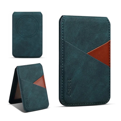 ESEBLE Magnetic Card Holder Compatible with MagSafe RFID Blocking Phone Leather Wallet Kickstand