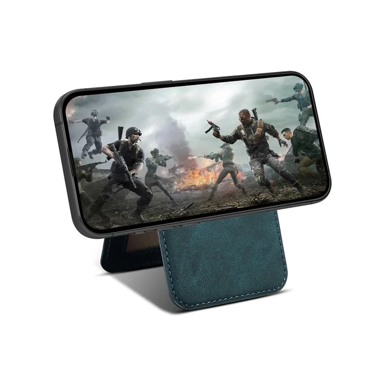 ESEBLE Magnetic Card Holder Compatible with MagSafe RFID Blocking Phone Leather Wallet Kickstand