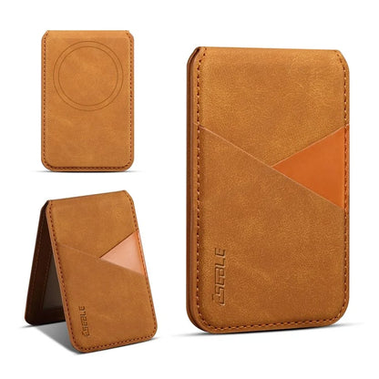 ESEBLE Magnetic Card Holder Compatible with MagSafe RFID Blocking Phone Leather Wallet Kickstand