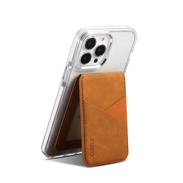 ESEBLE Magnetic Card Holder Compatible with MagSafe RFID Blocking Phone Leather Wallet Kickstand