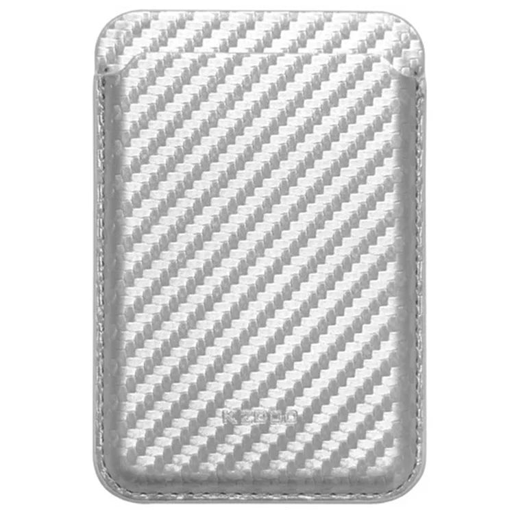 KZDOO Carbon Fiber Texture Magnetic Card Holder Compatible with MagSafe Cell Phone Leather Wallet
