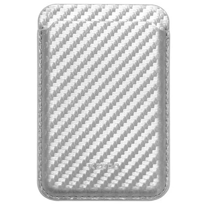 KZDOO Carbon Fiber Texture Magnetic Card Holder Compatible with MagSafe Cell Phone Leather Wallet