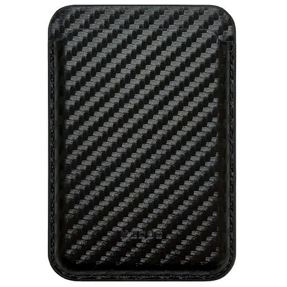 KZDOO Carbon Fiber Texture Magnetic Card Holder Compatible with MagSafe Cell Phone Leather Wallet