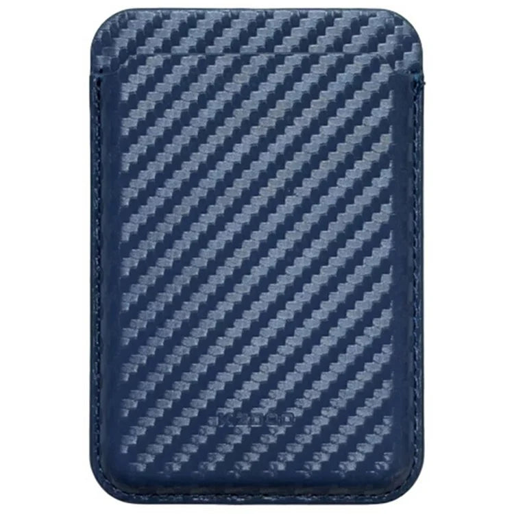 KZDOO Carbon Fiber Texture Magnetic Card Holder Compatible with MagSafe Cell Phone Leather Wallet