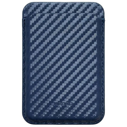 KZDOO Carbon Fiber Texture Magnetic Card Holder Compatible with MagSafe Cell Phone Leather Wallet
