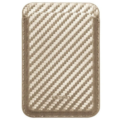 KZDOO Carbon Fiber Texture Magnetic Card Holder Compatible with MagSafe Cell Phone Leather Wallet