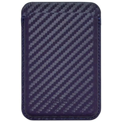 KZDOO Carbon Fiber Texture Magnetic Card Holder Compatible with MagSafe Cell Phone Leather Wallet
