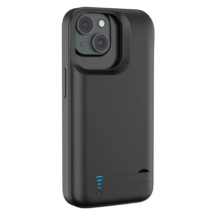 T43 For iPhone 15 5000mAh Battery Charging Case Kickstand Protective Extended Battery Charger Case