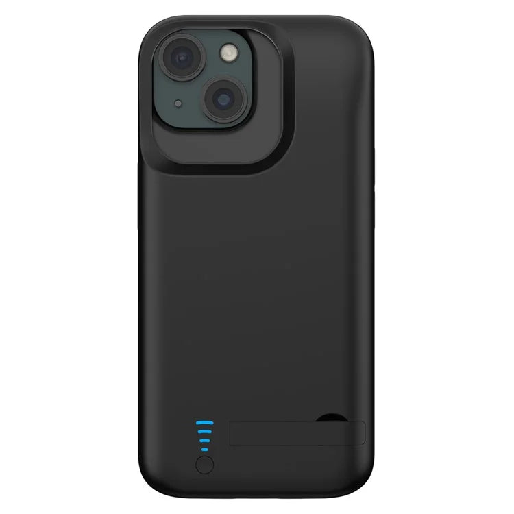 T43 For iPhone 15 5000mAh Battery Charging Case Kickstand Protective Extended Battery Charger Case