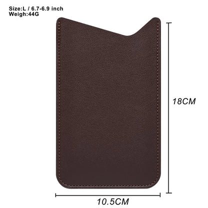 Portable Phone Bag for 6.7-6.9" Cell Phone Case Microfiber Leather Slim Phone Pouch, Size L
