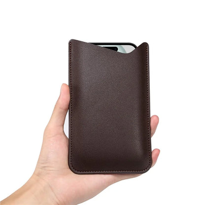 Slim Phone Case for 4.8" / 5.8" / 6.1" Mobile Phone Bag Microfiber Leather Phone Pouch, Size S
