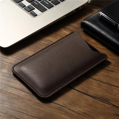 Slim Phone Case for 4.8" / 5.8" / 6.1" Mobile Phone Bag Microfiber Leather Phone Pouch, Size S