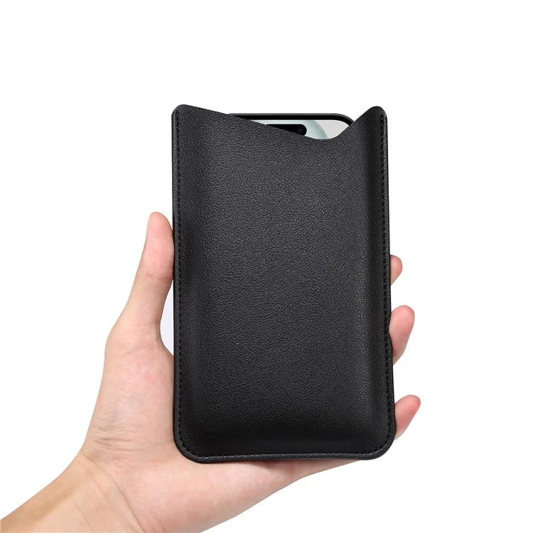 Slim Phone Case for 4.8" / 5.8" / 6.1" Mobile Phone Bag Microfiber Leather Phone Pouch, Size S