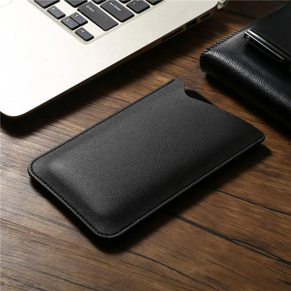 Slim Phone Case for 4.8" / 5.8" / 6.1" Mobile Phone Bag Microfiber Leather Phone Pouch, Size S