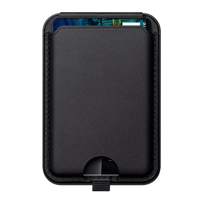 For iPhone 12 / 13 / 14 / 15 Series Magnetic Card Holder Compatible with MagSafe PU Phone Kickstand Card Bag