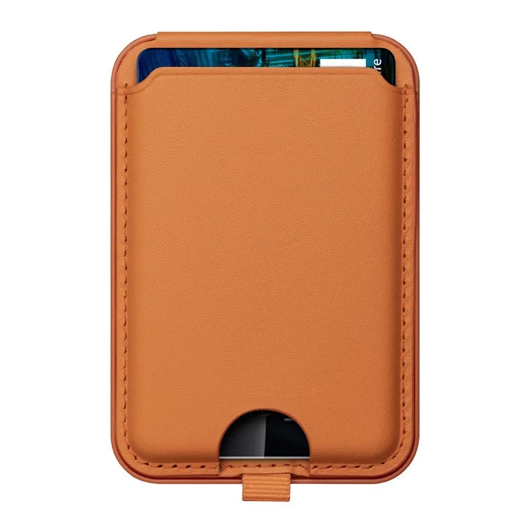 For iPhone 12 / 13 / 14 / 15 Series Magnetic Card Holder Compatible with MagSafe PU Phone Kickstand Card Bag