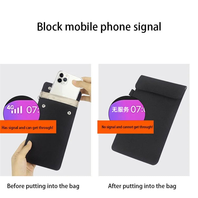 CL302 Oxford Cloth Signal Blocking Long Pouch RFID Blocker Phone Bag