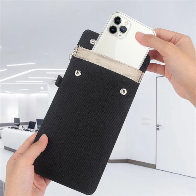 CL302 Oxford Cloth Signal Blocking Long Pouch RFID Blocker Phone Bag