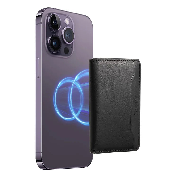DENIOR Magnetic Card Case Compatible with MagSafe PU Leather Phone Card Holder Kickstand
