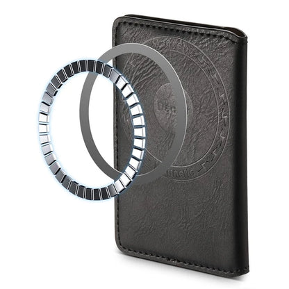 DENIOR Magnetic Card Case Compatible with MagSafe PU Leather Phone Card Holder Kickstand