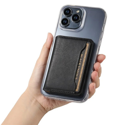DENIOR Magnetic Card Case Compatible with MagSafe PU Leather Phone Card Holder Kickstand