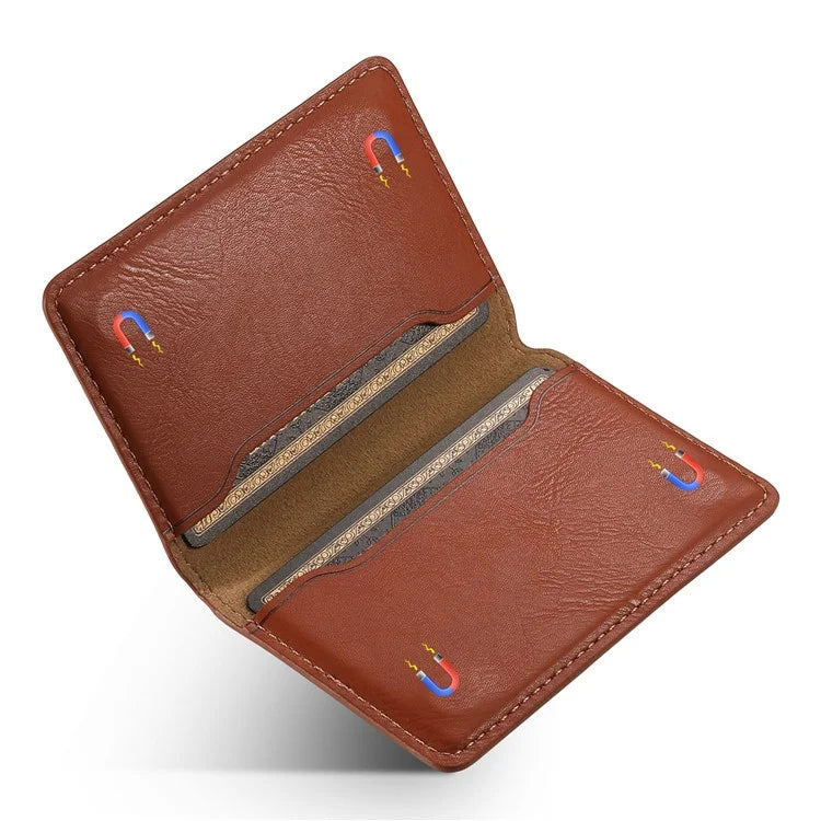 DENIOR Magnetic Card Case Compatible with MagSafe PU Leather Phone Card Holder Kickstand