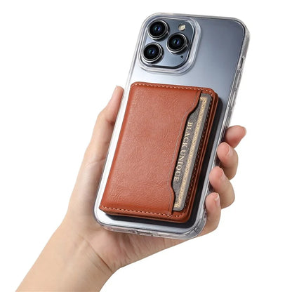 DENIOR Magnetic Card Case Compatible with MagSafe PU Leather Phone Card Holder Kickstand