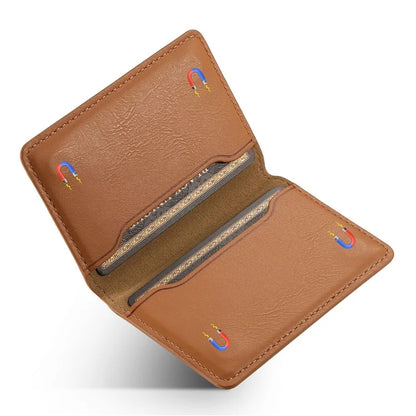 DENIOR Magnetic Card Case Compatible with MagSafe PU Leather Phone Card Holder Kickstand